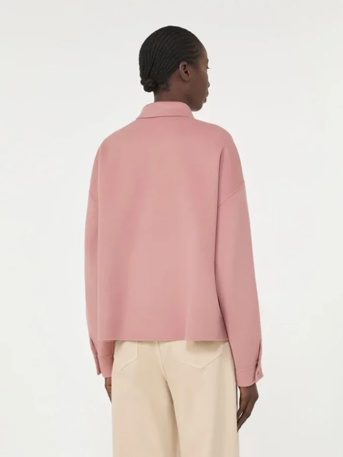 Casaco de mistura de lã dupla face, rosa antigo Casaco de mistura de lã dupla face, rosa antigo