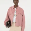 Casaco de mistura de lã dupla face, rosa antigo Casaco de mistura de lã dupla face, rosa antigo