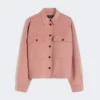 Casaco de mistura de lã dupla face, rosa antigo Casaco de mistura de lã dupla face, rosa antigo