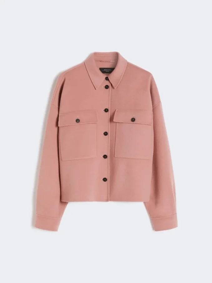 Casaco de mistura de lã dupla face, rosa antigo Casaco de mistura de lã dupla face, rosa antigo