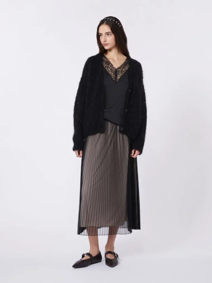 Casaco de mohair, preto Casaco de mohair, preto
