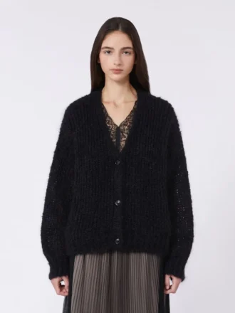 Casaco de mohair, preto