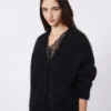Casaco de mohair, preto Casaco de mohair, preto