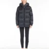 Casaco de penas em lona repelente à água, azul-escuro