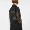Casaco de renda floral, preto