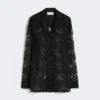 Casaco de renda floral, preto