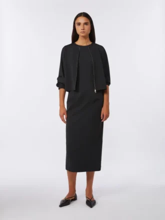 Casaco largo em jersey de viscose, preto