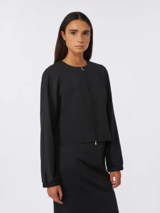 Casaco largo em jersey de viscose, preto