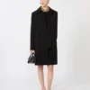 Casaco midi em cady, preto Casaco midi em cady, preto