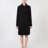Casaco midi em cady, preto Casaco midi em cady, preto