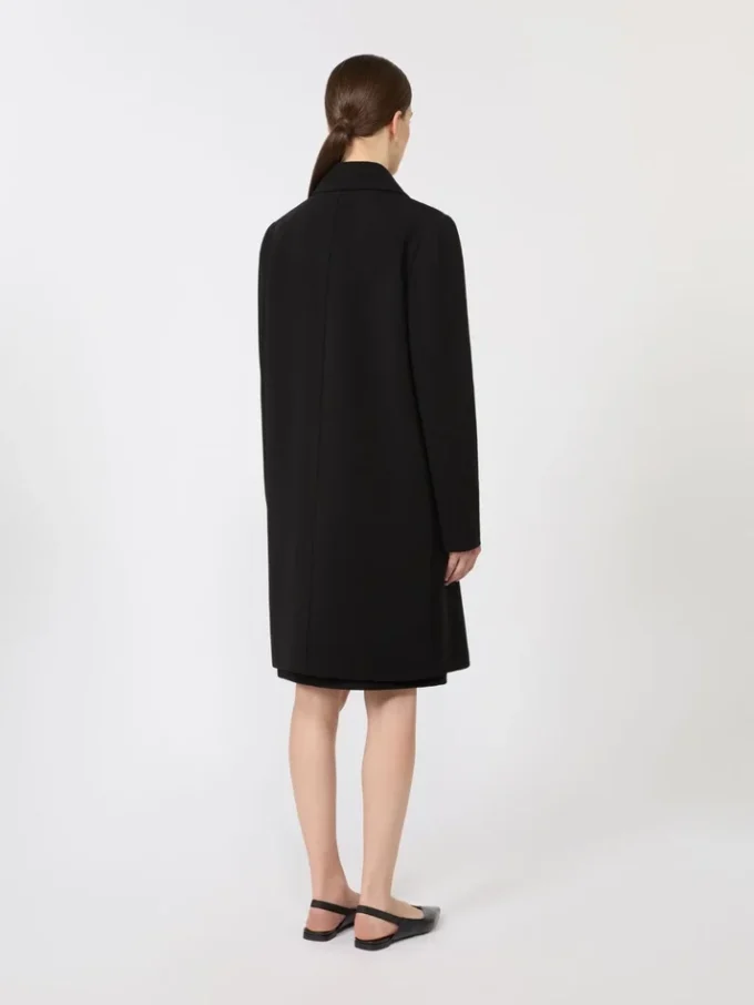 Casaco midi em cady, preto Casaco midi em cady, preto