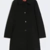 Casaco midi em cady, preto Casaco midi em cady, preto