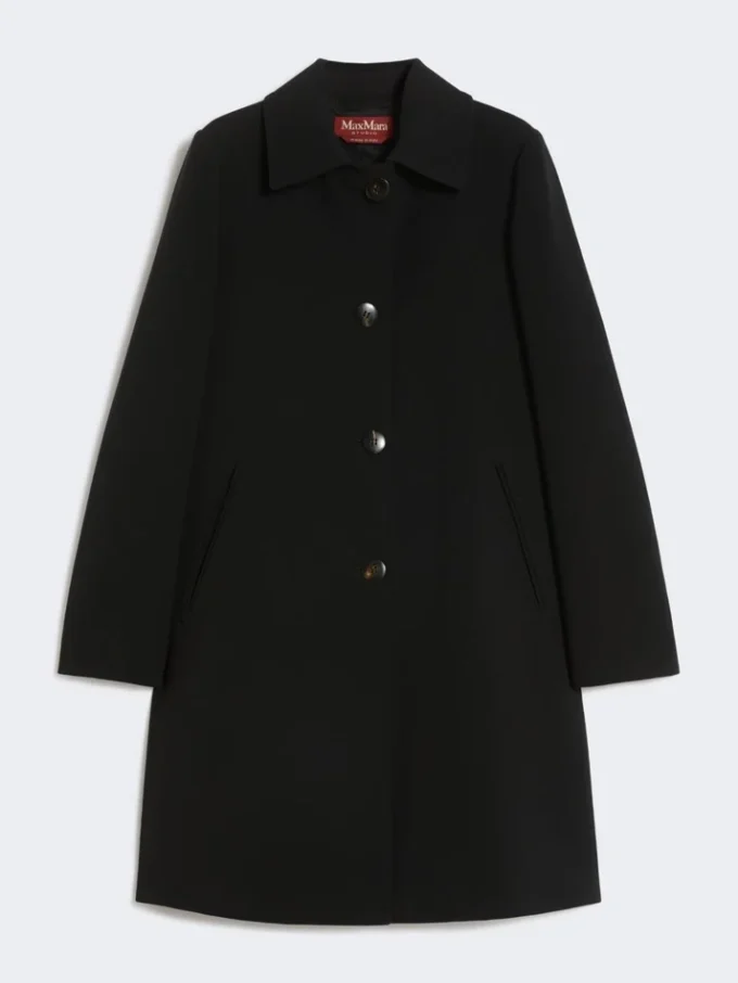 Casaco midi em cady, preto Casaco midi em cady, preto