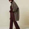 Casaco oversized de lã dupla, cor de pomba Casaco oversized de lã dupla, cor de pomba