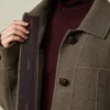 Casaco oversized de lã dupla, cor de pomba Casaco oversized de lã dupla, cor de pomba