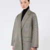 Casaco oversized em malha jersey, cinzento médio