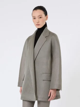 Casaco oversized em malha jersey, cinzento médio