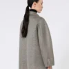 Casaco oversized em malha jersey, cinzento médio