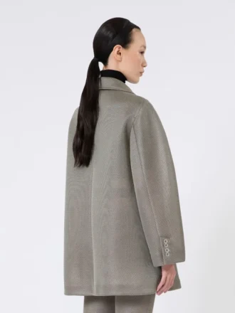 Casaco oversized em malha jersey, cinzento médio