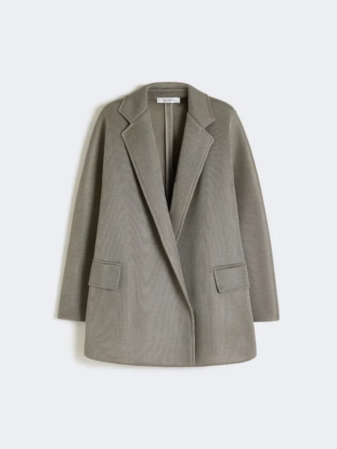 Casaco oversized em malha jersey, cinzento médio