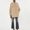 Casaco oversized em mistura de lã, cor camelo