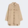 Casaco oversized em mistura de lã, cor camelo