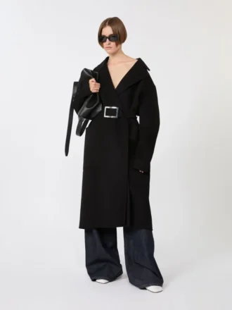 Casaco-roupão em Pure Wool, preto