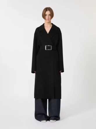 Casaco-roupão em Pure Wool, preto