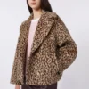 Casaco tipo pea coat em mistura de lã com padrão, cor camelo Casaco tipo pea coat em mistura de lã com padrão, cor camelo