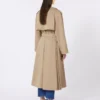 Casaco trench de algodão e nylon esvoaçante, castanho avelã