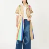 Casaco trench em algodão repelente de água com estampado arco-íris, multicolorido