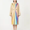 Casaco trench em algodão repelente de água com estampado arco-íris, multicolorido