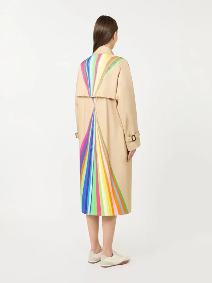 Casaco trench em algodão repelente de água com estampado arco-íris, multicolorido