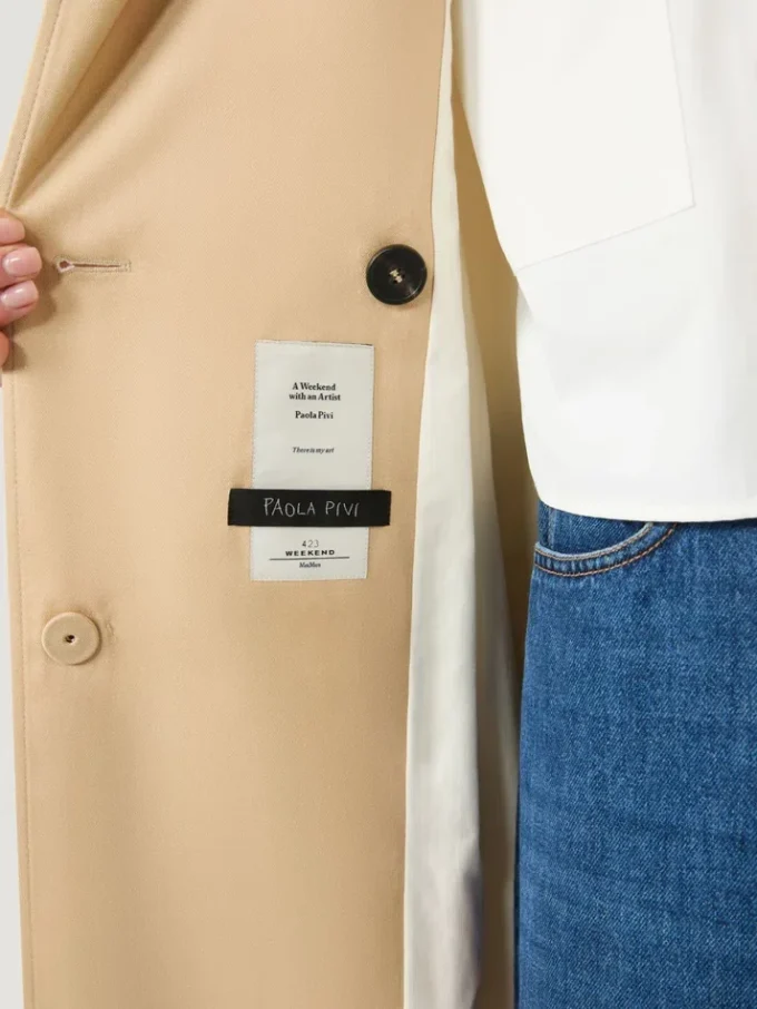 Casaco trench em algodão repelente de água com estampado arco-íris, multicolorido