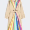 Casaco trench em algodão repelente de água com estampado arco-íris, multicolorido