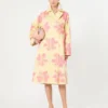 Casaco trench midi em gabardine estampada e repelente à água, amarelo