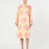 Casaco trench midi em gabardine estampada e repelente à água, amarelo
