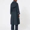 Casaco trench oversized em sarja repelente à água, azul ultramar