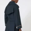 Casaco trench oversized em sarja repelente à água, azul ultramar