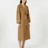 Casaco trench oversized em sarja repelente à água, castanho