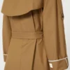 Casaco trench oversized em sarja repelente à água, castanho
