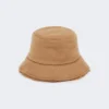 Chapéu cloche reversível em tecido camel e teddy, camel Chapéu cloche reversível em tecido camel e teddy, camel
