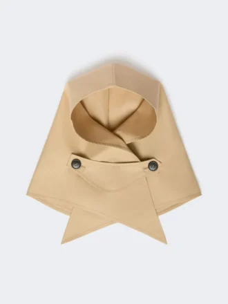 Chapéu-foulard em gabardine repelente à água, bege