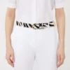 Cinto em pele com estampado efeito crina de pónei, branco Cinto em pele com estampado efeito crina de pónei, branco