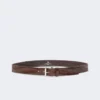 Cinto em pele com padrão de crocodilo, castanho Cinto em pele com padrão de crocodilo, castanho