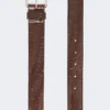 Cinto em pele com padrão de crocodilo, castanho Cinto em pele com padrão de crocodilo, castanho