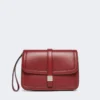 Clutch em pele lisa, cor bordô Clutch em pele lisa, cor bordô