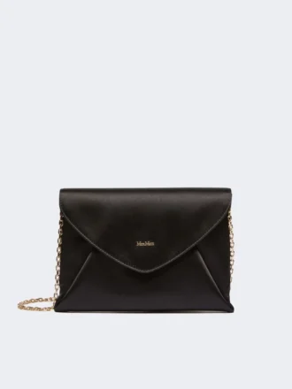 Clutch em viscose e cetim de seda, preta