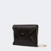 Clutch em viscose e cetim de seda, preta