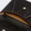 Clutch em viscose e cetim de seda, preta
